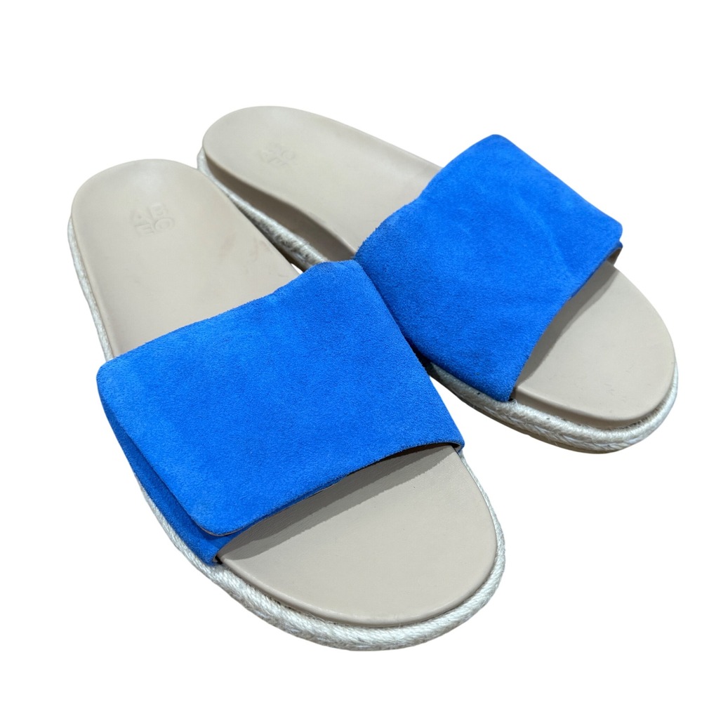 ABEO Isle Slide Marina Blue Suede Espadrille Sandals Womens 11‎ Vacation Casual